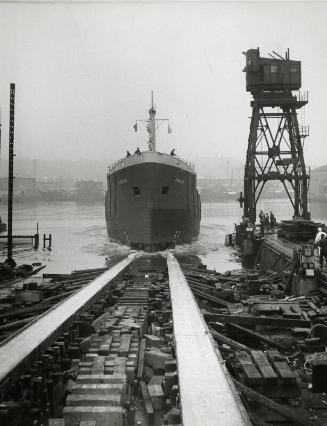 Launch of Dublin (944) Leaving the Slipway