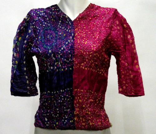 Ladies Indian Silk V-Neck Blouse