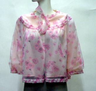 Pink Floral Nylon Bedjacket