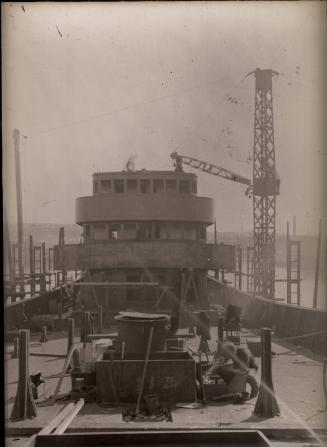 Glass Negative showing various views of ships built at Hall Russell & Co Ltd 1928/9