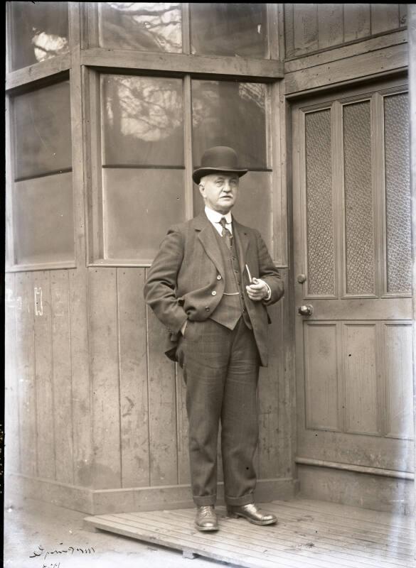 Glass negative portrait of shipyard manager / foreman Mr Pringle