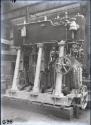 Glass negative of steam engines at Hall Russell's shipyard circa 1928 - 1929