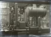 Glass negative of steam engines at Hall Russell's shipyard circa 1928 - 1929