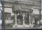 Glass negative of steam engines at Hall Russell's shipyard circa 1928 - 1929