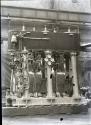 Glass negative showing steam engines being constructed at Hall Russell's shipyard circa 1929