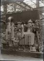 Glass negative showing steam engines being constructed at Hall Russell's shipyard circa 1929