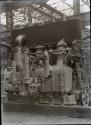 Glass negative showing steam engines being constructed at Hall Russell's shipyard circa 1929