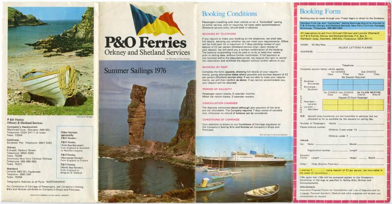 P&O Ferries Summer Sailings 1976