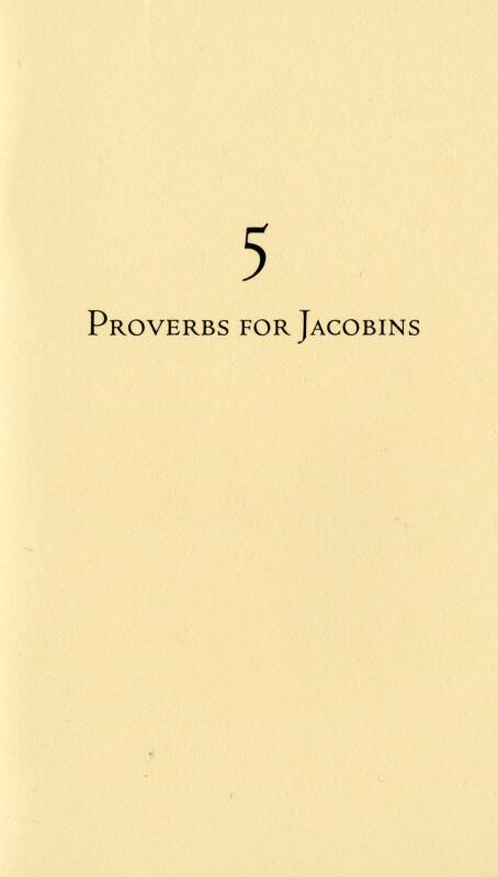 5 Proverbs for Jacobins