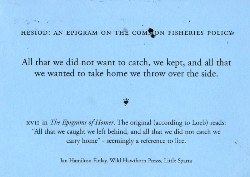 Hesiod: An Epigram on the Common Fisheries Policy