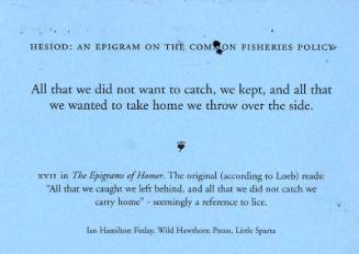 Hesiod: An Epigram on the Common Fisheries Policy