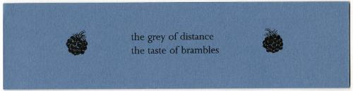 the grey of distance the taste of brambles