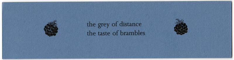 the grey of distance the taste of brambles