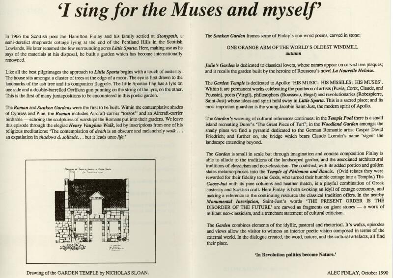 'I sing for the Muses and myself'