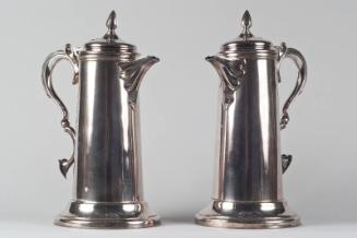 Pair of St. Clements Wine Flagons by James Dixon and Son