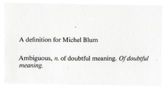 A definition for Michel Blum