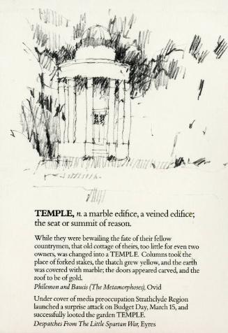 Temple, n. a marble edifice, a veined edifice; the seat or summit or reason.