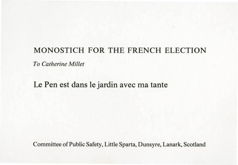 Monostich for the French Election