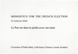 Monostich for the French Election