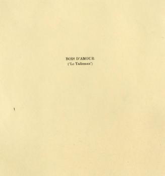 Bois D'Amour ('Le Talisman') / Homage to Serusier