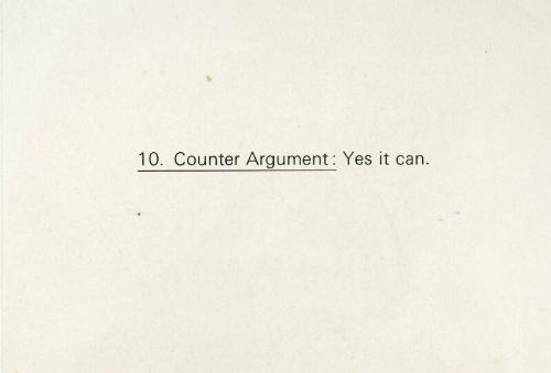 10. Counter Argument: Yes it Can