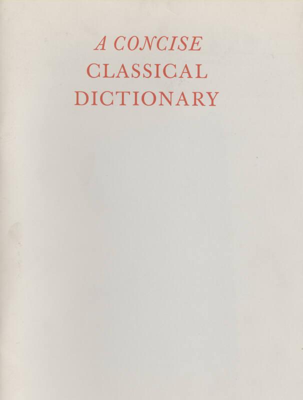 A Concise Classical Dictionary