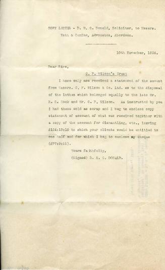 C F Wilson and Company Limited