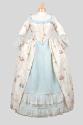 Cream and Blue Brocade Silk Former Wedding Dress