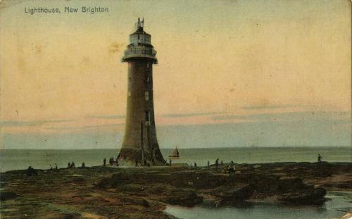Postcard with Photograph of Lighthouse, New Brighton