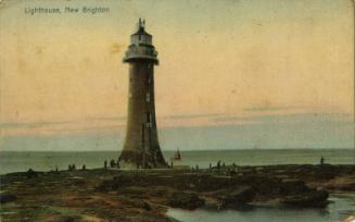 Postcard with Photograph of Lighthouse, New Brighton