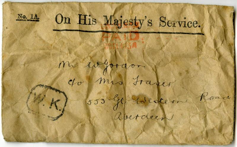 Envelope Addressed to William Gordon