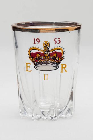 Glass Tot Cup Commemorating Coronation of Queen Elizabeth II