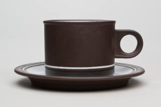 Stoneware 'Contrast' Pattern Cup and Saucer