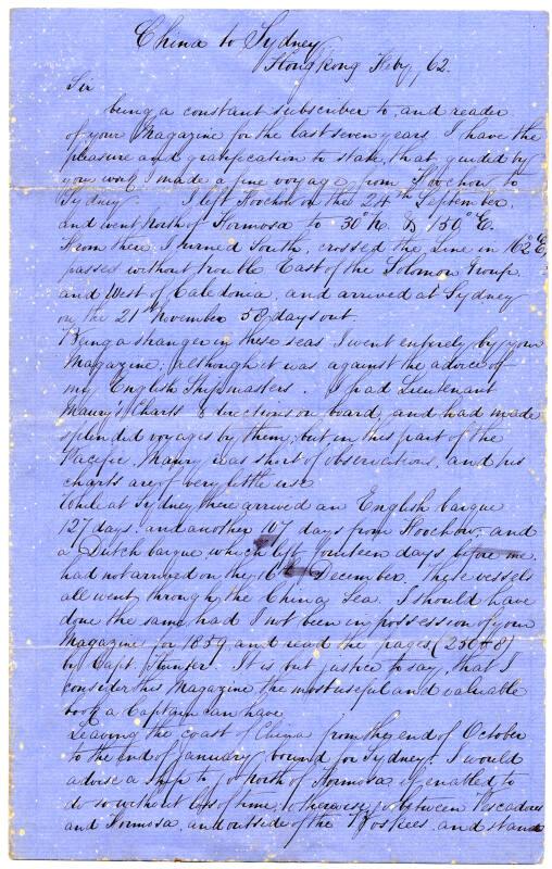 Letter By Captain P A Polock