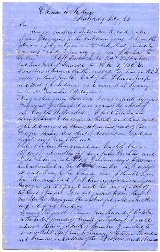 Letter By Captain P A Polock