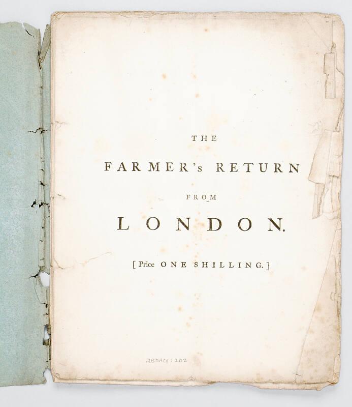 Programme for 'The Farmer's Return'