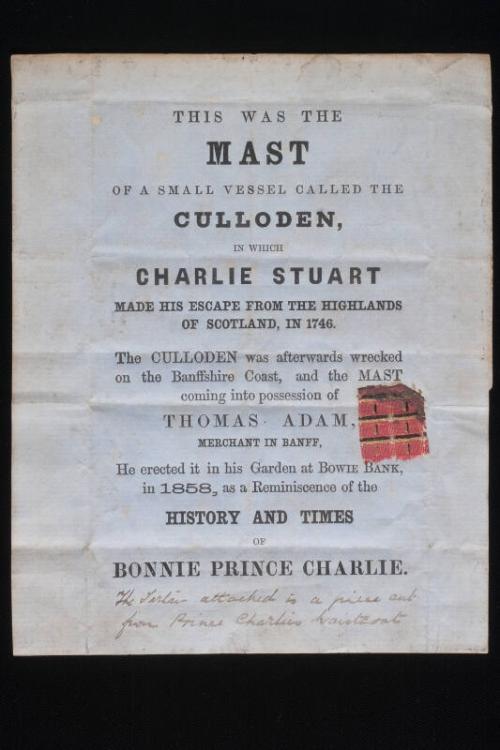 Piece of Tartan Affixed to Notice