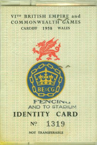 British Empire and Commonwealth Games Competitor's Identity Card