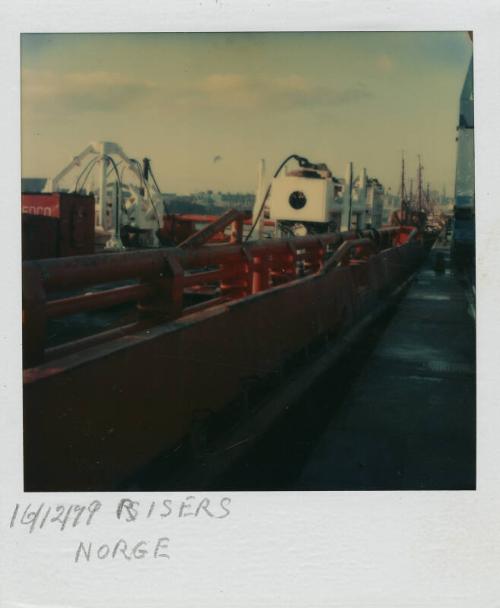 Colour Photograph Showing Risers Aboard A Supply Vessel, Possibly Called 'Norge'