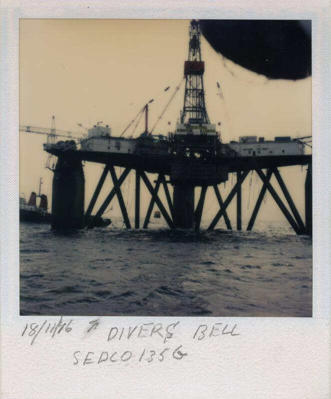 Colour Photograph Showing The Semi Submersible Rig Sedco 135 With A