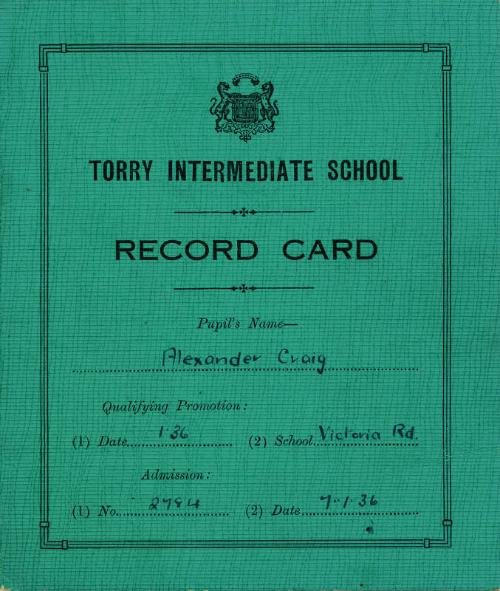 Torry Intermediate School Record Card