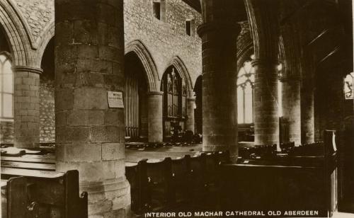 Postcard showing the Interior of Old Machar Cathedral in Old Aberdeen