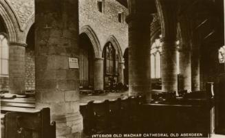 Postcard showing the Interior of Old Machar Cathedral in Old Aberdeen
