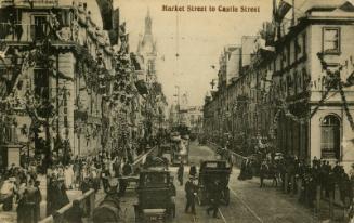 Postcard of  Market Street to Castle Street