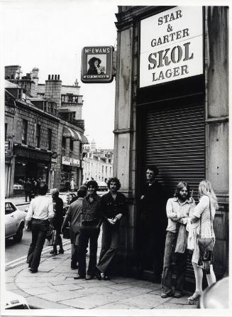 People Outside 'Star & Garter' Pub Black & White Photograph by Fay Godwin