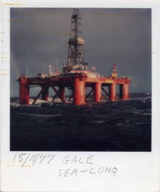 Colour Photograph Showing The Semi-Submersible Drilling Rig 'Sea Conquest' In The North Sea