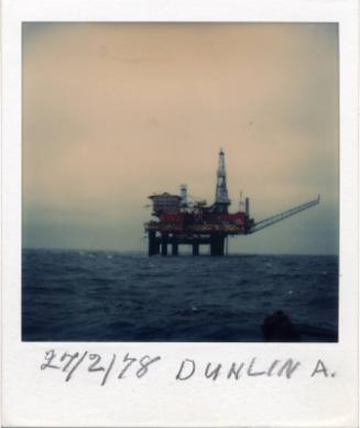 Colour Photograph Showing The Dunlin Alpha Oil Platform