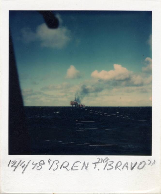 Colour Photograph Showing The Brent Bravo Oil Platform