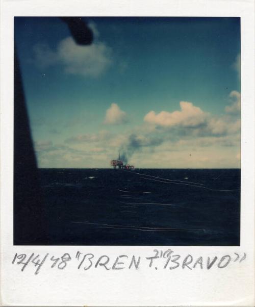 Colour Photograph Showing The Brent Bravo Oil Platform