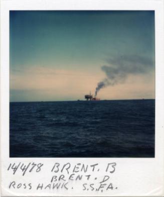 Colour Photograph Showing The Oil Platform Brent Bravo